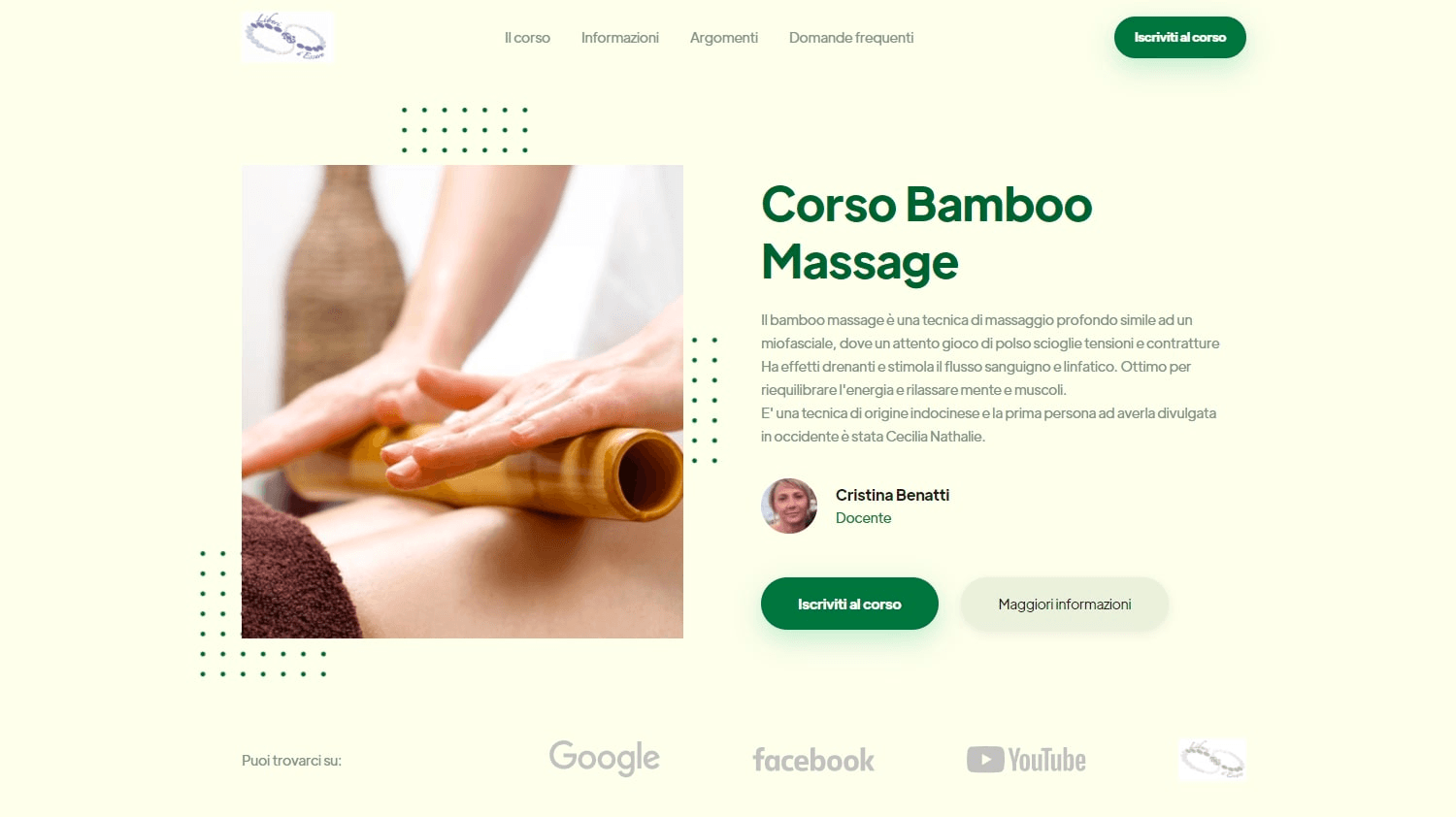 corsobamboomassage.it screenshot