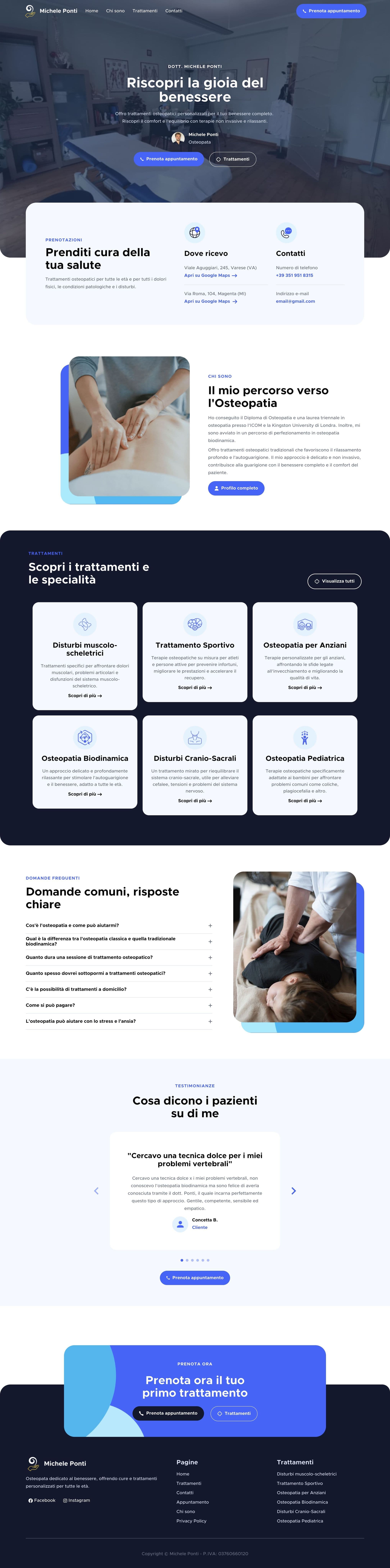osteopatapontimichele.it screenshot