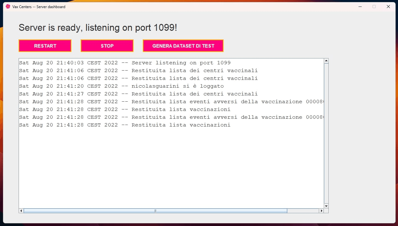 vax-centers.java screenshot